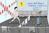 Cartoon: Djokovic (small) by leopold maurer tagged tennisprofi,australian,open,turnier,grand,slam,einreise,verbor,ausreisepflicht,ungeimpft,quarantäne,ausnahme,sport,sportler,impfskeptiker,flughafen,cartoon,karikatur,leopold,maurer