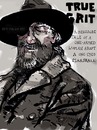 Cartoon: True Grit (small) by Dailydanai tagged true grit ethan coen joel jeff bridges hailee steinfeld matt damon