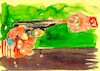 Cartoon: Games (small) by Zlatko Iv tagged armored,warrior,woman,gender,circus,book,kinder,freedom,neu,europe,poster,arte,kunst,eros,erotiche,war,blitz,krieg,love,sex,politic