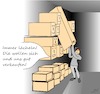 Cartoon: Lager mit Menschenmaterial (small) by Jochen N tagged menschenmaterial,lager,karton,schleppen,heben,material,ware,kz,konzentrationslager,rechtsradikal,nazi,ns,nationalsozialismus,verkauf,betrug,unternehmen,ausbeutung,arbeitsbedingungen,arbeiter,arbeitswelt,präsentation,manager,profit,lächeln,gier,moral,geld,illegal,gesetz