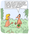 Cartoon: Budgetkürzungen (small) by Karsten Schley tagged business,wirtschaft,arbeitgeber,arbeitnehmer,budget,budgetkürzungen,arbeitskleidung,religion,paradies,christentum,gesellschaft