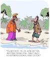 Cartoon: Robinson und Freitag (small) by Karsten Schley tagged literatur,poc,inseln,schiffbruch,medien,kultur,akademiker,filme,gesellschaft