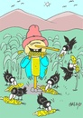 Cartoon: banquet (small) by yasar kemal turan tagged banquet,railing,crow,corn,love