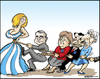 Cartoon: Greece squeese 2 (small) by jeander tagged greece,loan,debt,papademos,merkel,sarkosy,imf,lagarde,ecb