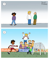 Cartoon: Racism in our society (small) by Pascal Kirchmair tagged society,gesellschaft,societa,societe,sociedad,sociedade,racismo,razzismo,racisme,racism,rassismus,immigrants,cartoon,illustration,pascal,kirchmair,caricature,caricatura,karikatur,zeichnung,kindness,comic,bildgeschichte,solidarität,solidarity,gentilezza,solidarieta,help,hilfe,nachbarn,drawing,political,ilustracion,dibujo,desenho,ink,disegno,ilustracao,illustrazione,illustratie,dessin,de,presse,du,jour,art,of,the,day,tekening,teckning,cartum,vineta,comica,vignetta,black,lives,matter,schwart,noir,negro,nero