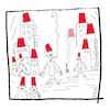 Cartoon: Zeitgeist (small) by Hayati tagged zeitgeist,moda,modeerscheinung,in,der,tuerkei,cartoon,fas,kopfbedeckung,hayati,boyacioglu