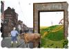 Cartoon: city - country (small) by Dadaphil tagged city,country,dream,eros,center,cow,peasant,sand,racing