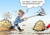 Cartoon: Range Attacke 1 (small) by Erl tagged generalbundesanwalt,harald,range,ermittlung,landesverrat,anzeige,verfassungsschutz,rüge,einmischung,dienstherr,bundesjustizminister,heiko,maas,angriff,attacke,entlassung,gesuch,bauernopfer,misthaufen,mistgabel,karikatur,erl