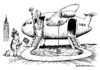 Cartoon: Papstbesuch in Großbritanien (small) by Schwarwel tagged pabst,besuch,großbritanien,royal,königin,uk,karikatur,schwarwel,england,religion,benedikt,pope,atheist,vatikan,queen,flugzeug,premier,minister,empfang